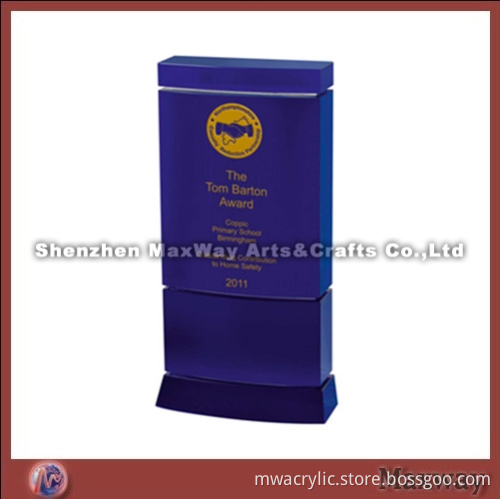 Blue Square Cheap High Grade Acrylic Award Trophy